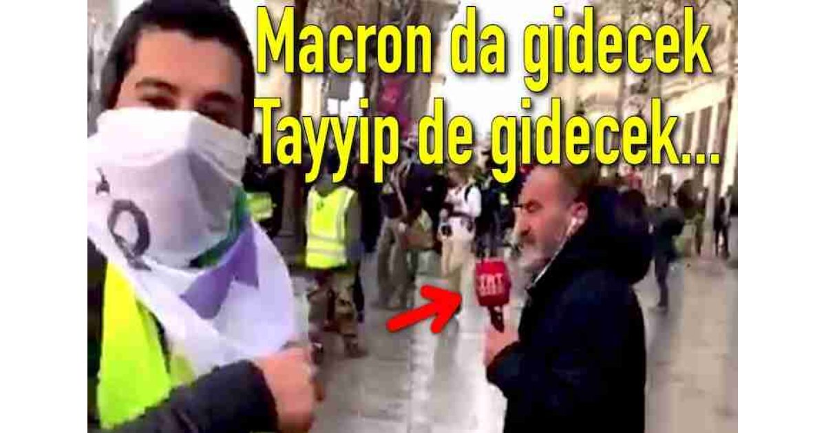 Sarı Yelekliler Eylemleri'nde Paris'te bir Türk eylemciden TRT Protestosu...