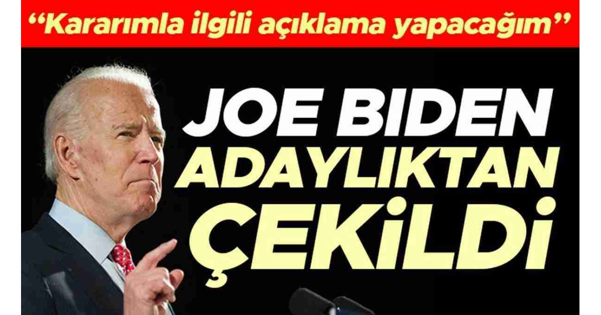 Son dakika… ABD Başkanı Biden, seçim yarışından çekildiğini duyurdu: Adayım Kamala Harris 