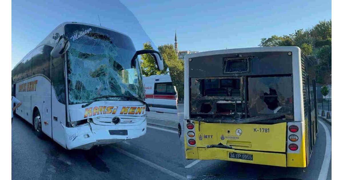 Harem'de otobüsler birbirine girdi: 3 yaralı