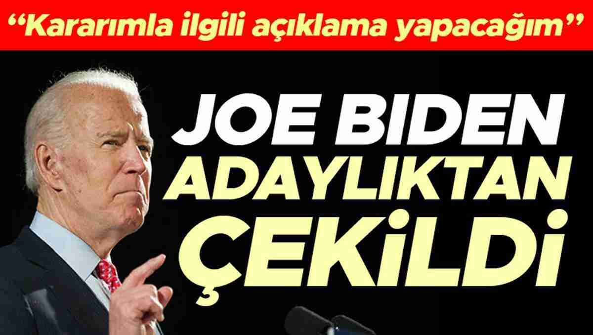 Son dakika… ABD Başkanı Biden, seçim yarışından çekildiğini duyurdu: Adayım Kamala Harris 