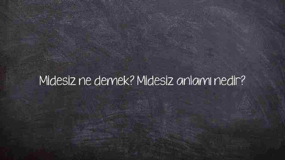 Midesiz ne demek? Midesiz anlamı nedir?