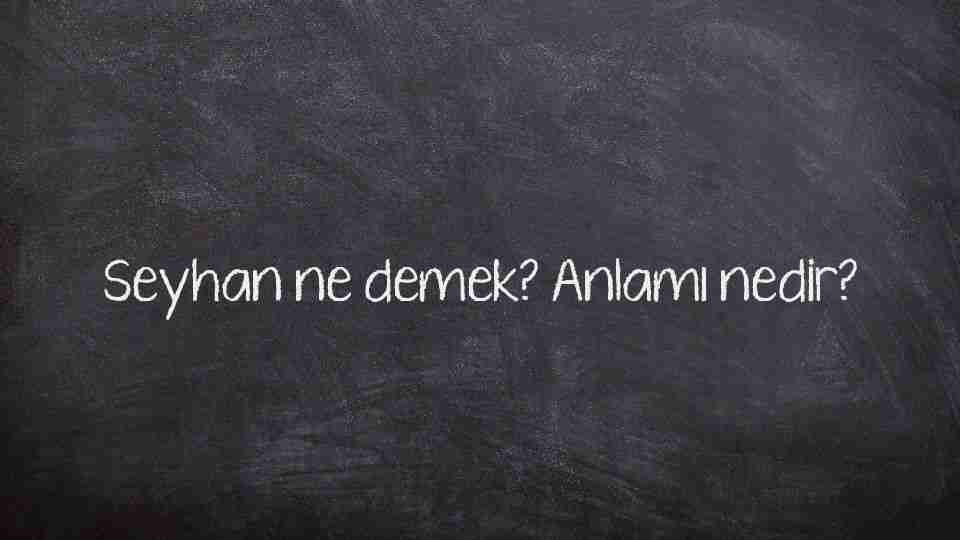 Seyhan ne demek? Anlamı nedir?
