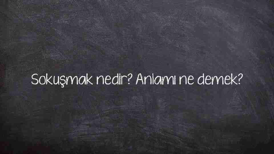Sokuşmak nedir? Anlamı ne demek?