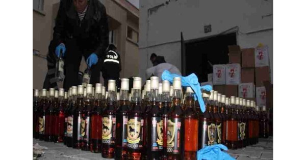Elazığ'da 5 bin litre sahte içki ele geçirildi