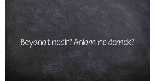 Beyanat nedir? Anlamı ne demek?