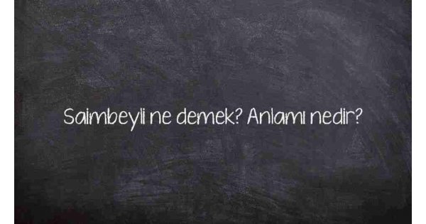 Saimbeyli ne demek? Anlamı nedir? Saimbeyli ne demek? Anlamı nedir?