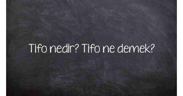 Tifo nedir? Tifo ne demek? Tifo nedir? Tifo ne demek?