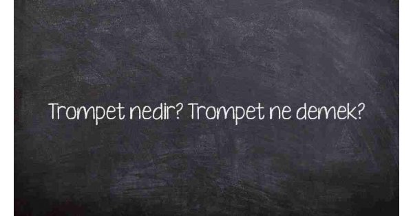 Trompet nedir? Trompet ne demek?