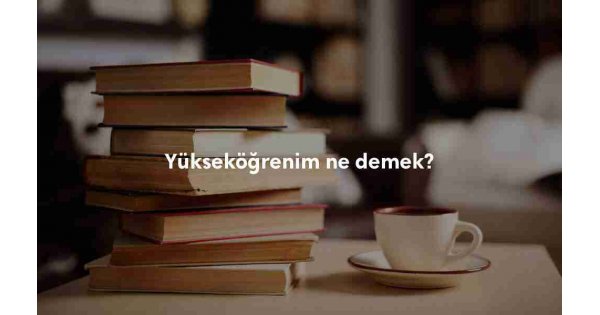 Yükseköğrenim kelimesinin anlamı ne demek?