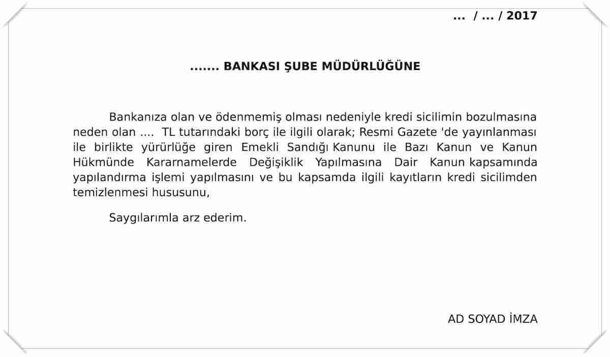 Dilekçe örneği