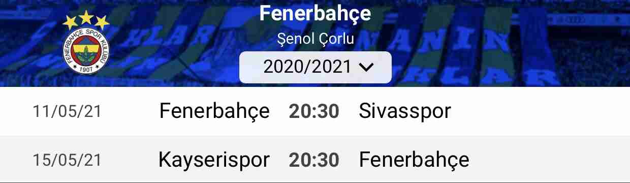 Fenerbahçe fikstür