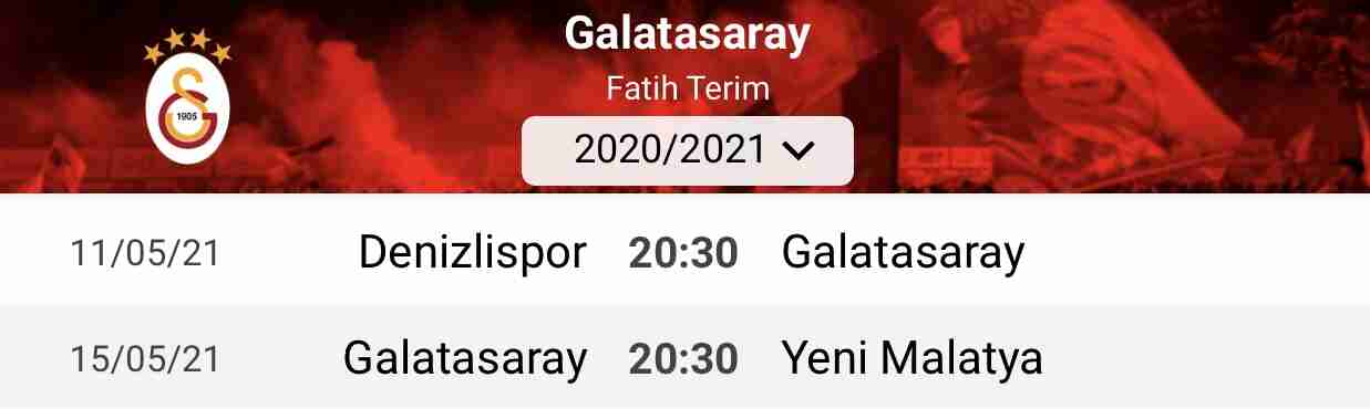 Galatasaray fikstür