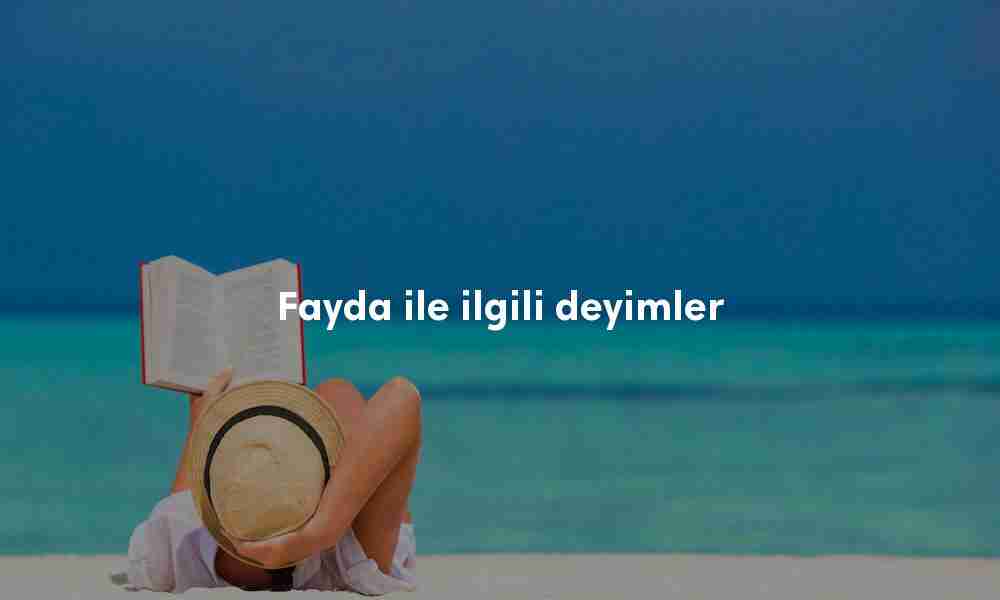 Fayda ile ilgili deyimler Fayda ile ilgili deyimler