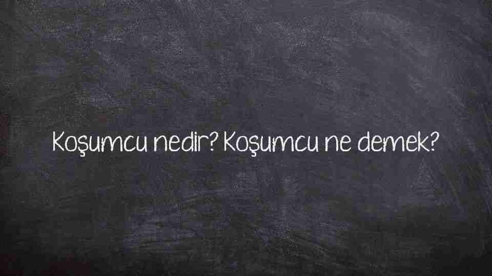 Koşumcu nedir? Koşumcu ne demek?