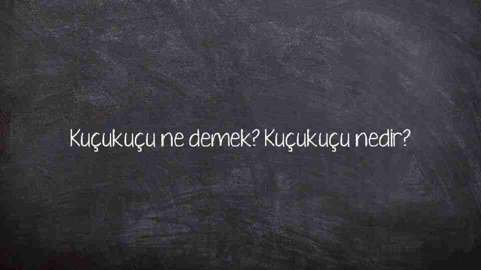 Kuçukuçu ne demek? Kuçukuçu nedir?