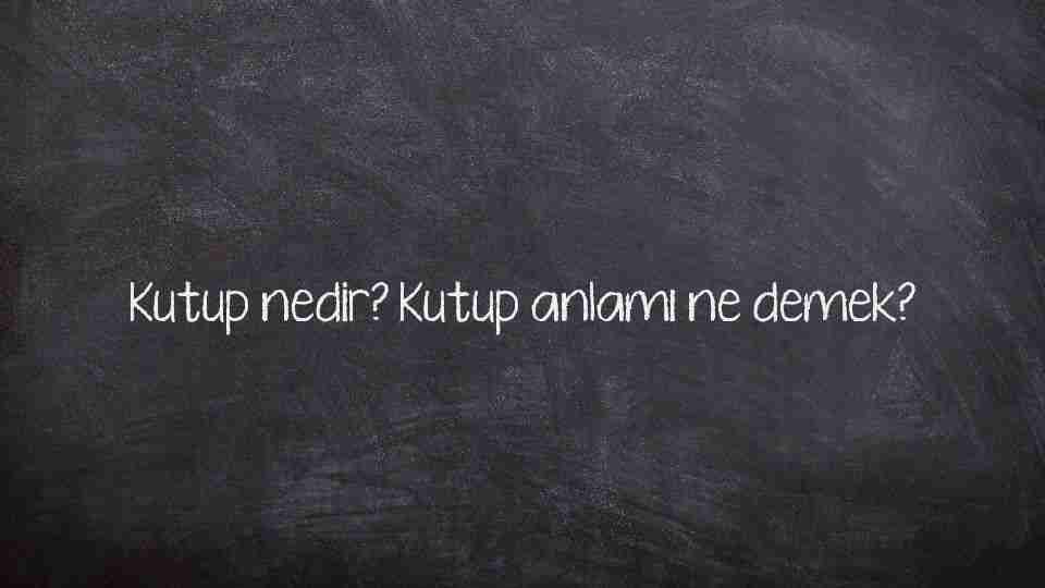 Kutup nedir? Kutup anlamı ne demek?