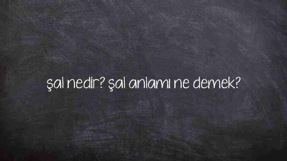 şal nedir? şal anlamı ne demek?