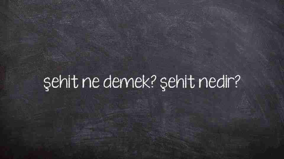 şehit ne demek? şehit nedir?