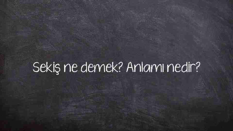 Sekiş ne demek? Anlamı nedir?