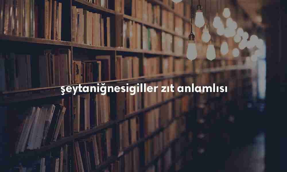 şeytaniğnesigiller zıt anlamlısı