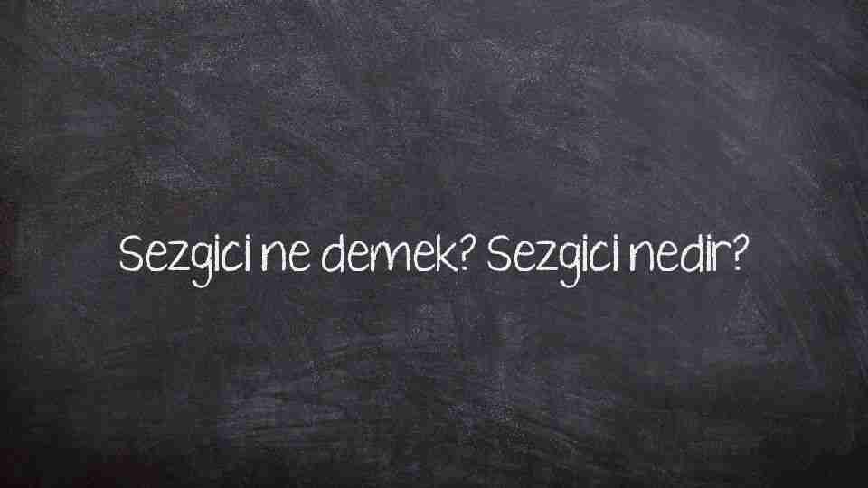 Sezgici ne demek? Sezgici nedir?