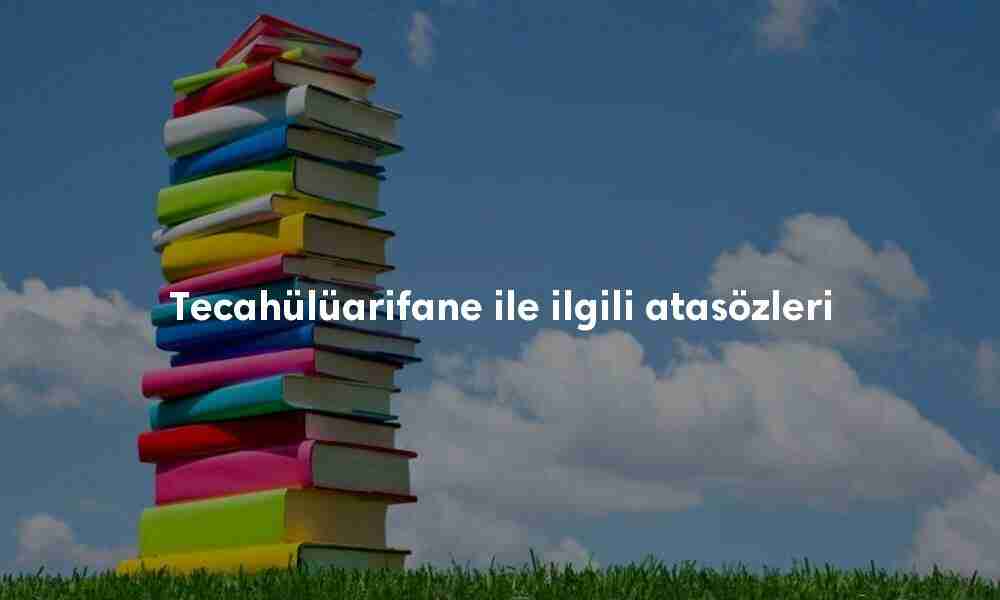 Tecahülüarifane ile ilgili atasözleri Tecahülüarifane ile ilgili atasözleri