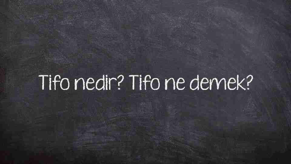Tifo nedir? Tifo ne demek?