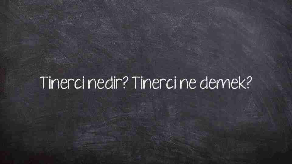 Tinerci nedir? Tinerci ne demek?