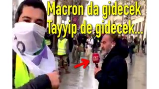 Sarı Yelekliler Eylemleri'nde Paris'te bir Türk eylemciden TRT Protestosu...